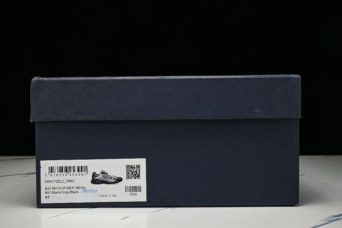 LEATHER MESH SPORTS CASUAL SHOES GREY/BLUE/BLACK 