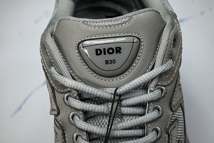LEATHER MESH SPORTS CASUAL SHOES GREY/GREY/GREY