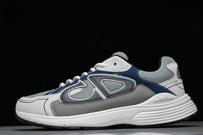 LEATHER MESH SPORTS CASUAL SHOES BLUE/GREY/WHITE/BLACK