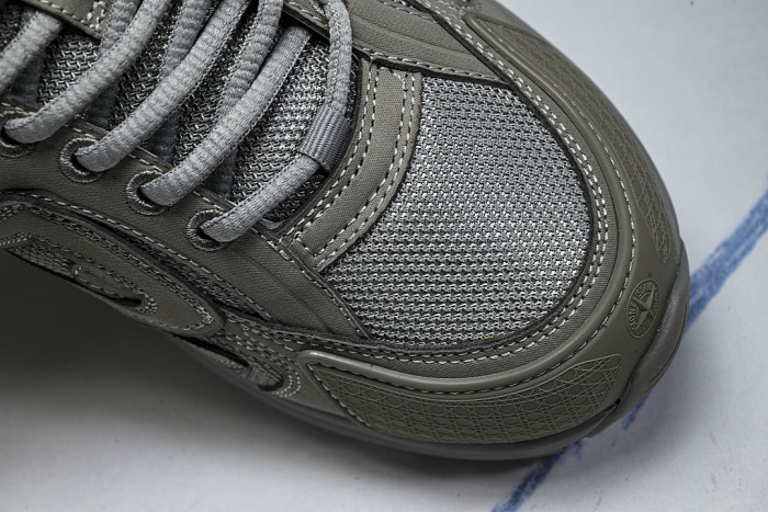 LEATHER MESH SPORTS CASUAL SHOES GREY/GREY/GREY
