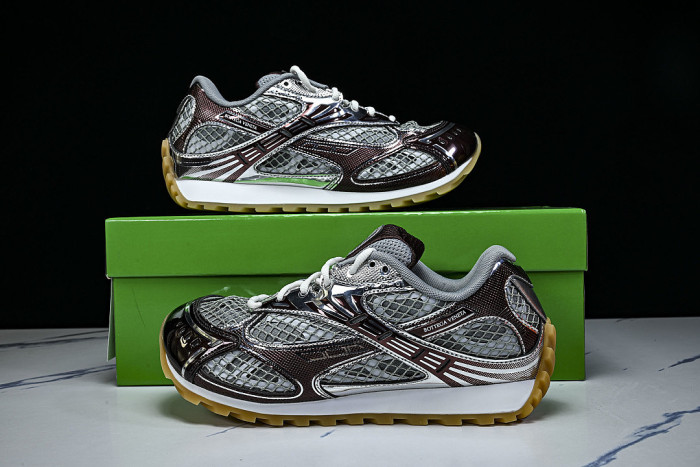 THICK-SOLED BREATHABLE MESH CASUAL SPORTS SHOES GREY/WINE RED