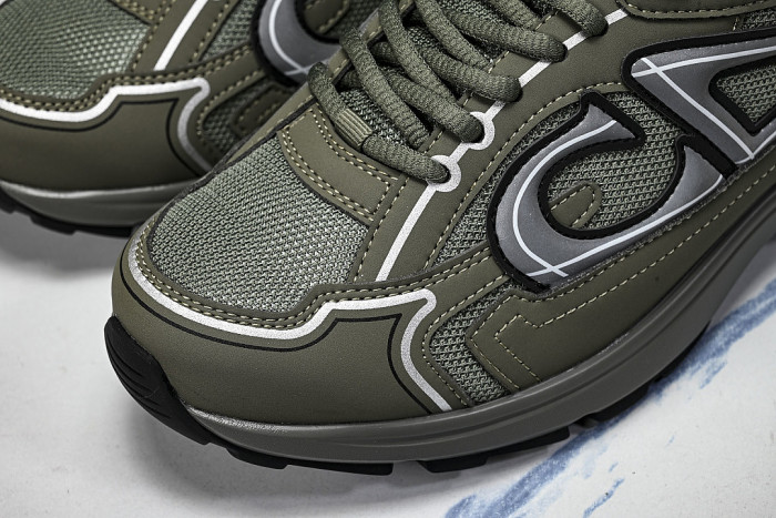 LEATHER MESH SPORTS CASUAL SHOES GREEN/GREEN/GREEN