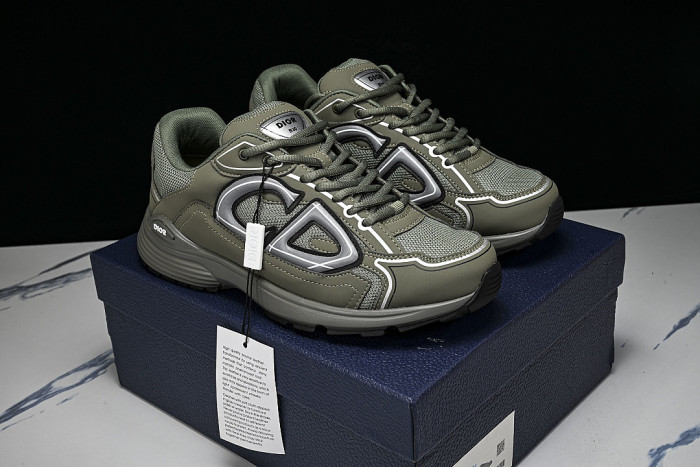 LEATHER MESH SPORTS CASUAL SHOES GREEN/GREEN/GREEN