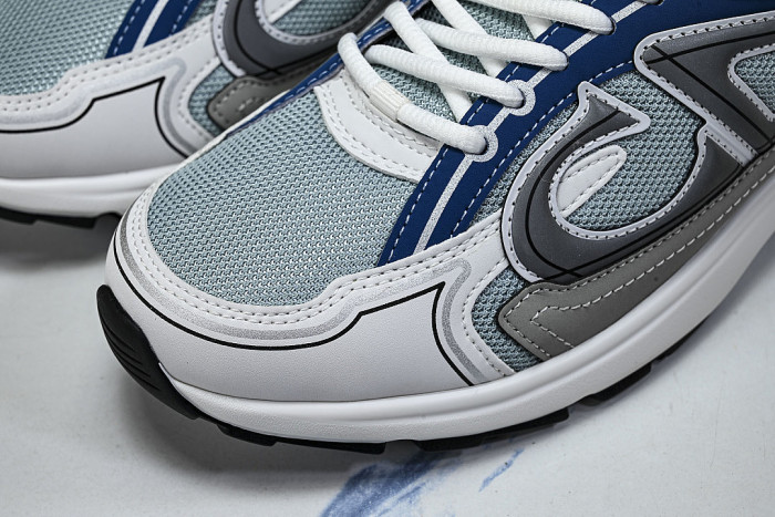 LEATHER MESH SPORTS CASUAL SHOES BLUE/GREY/WHITE/BLACK