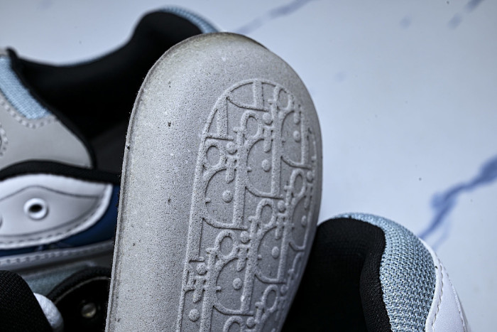 LEATHER MESH SPORTS CASUAL SHOES BLUE/GREY/WHITE/BLACK