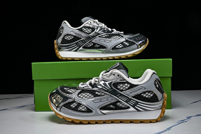 THICK-SOLED BREATHABLE MESH CASUAL SPORTS SHOES GREY/BLACK