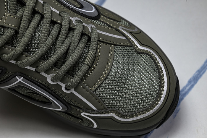 LEATHER MESH SPORTS CASUAL SHOES GREEN/GREEN/GREEN