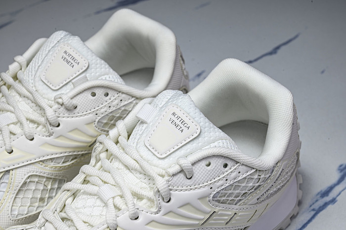 THICK-SOLED BREATHABLE MESH CASUAL SPORTS SHOES BEIGE/WHITE