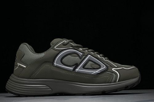 LEATHER MESH SPORTS CASUAL SHOES GREEN/GREEN/GREEN