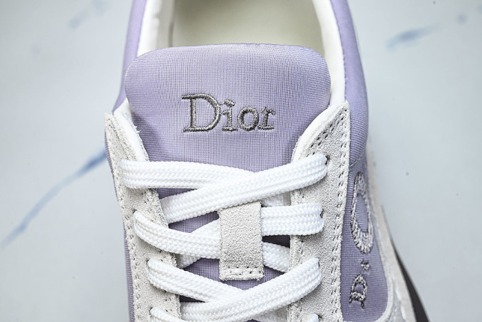 NUBUCK COWHIDE SPORTS SHOES WHITE/PURPLE/BROWN
