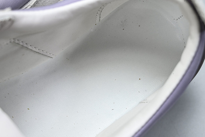 NUBUCK COWHIDE SPORTS SHOES WHITE/PURPLE/BROWN