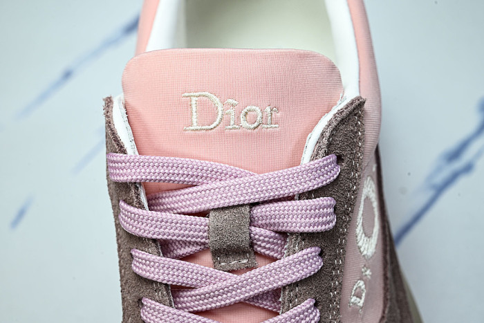NUBUCK COWHIDE SPORTS SHOES PINK/GREY/GREEN