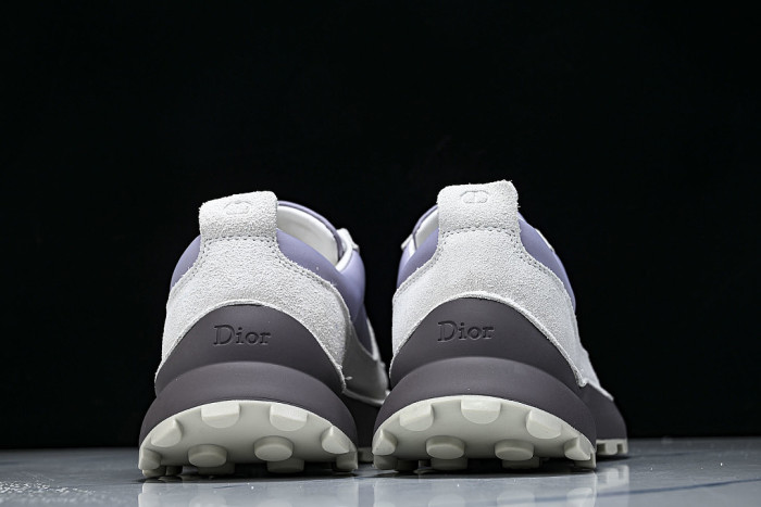 NUBUCK COWHIDE SPORTS SHOES WHITE/PURPLE/BROWN
