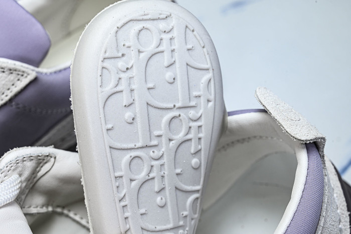 NUBUCK COWHIDE SPORTS SHOES WHITE/PURPLE/BROWN