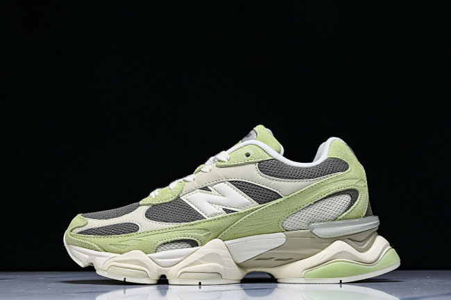 U906028L RETRO CASUAL SPORTS RUNNING SHOES BEIGE/GREEN/GREY