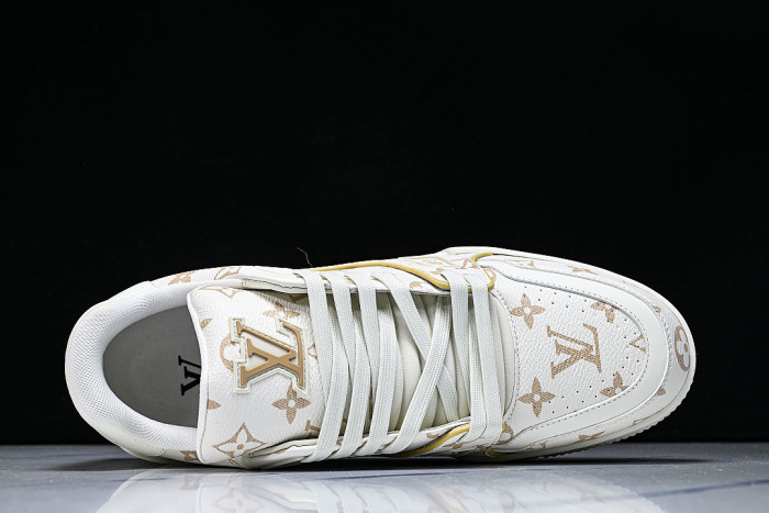 MAN TRAINER LACE UP SPORTS CASUAL SNEAKERS WHITE/PURE WHITE