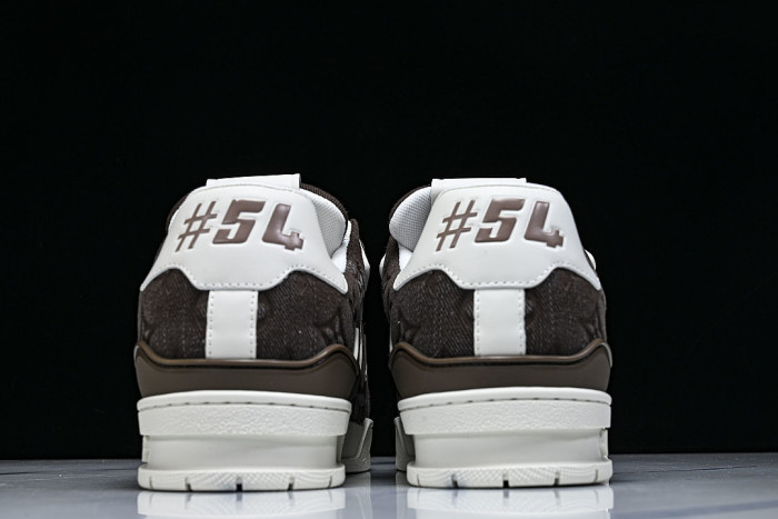 LOW-TOP CASUAL SPORTS SNEAKERS BROWN/WHITE/BROWN