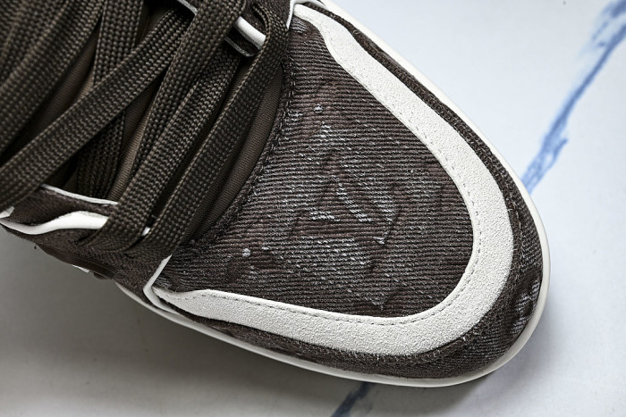 LOW-TOP CASUAL SPORTS SNEAKERS BROWN/WHITE/BROWN