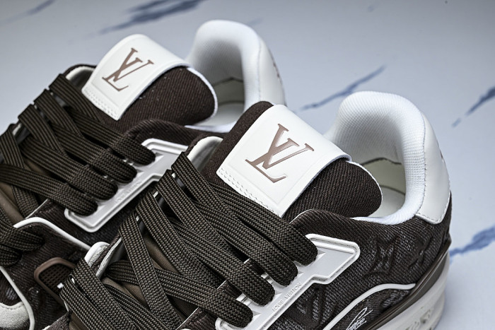LOW-TOP CASUAL SPORTS SNEAKERS BROWN/WHITE/BROWN