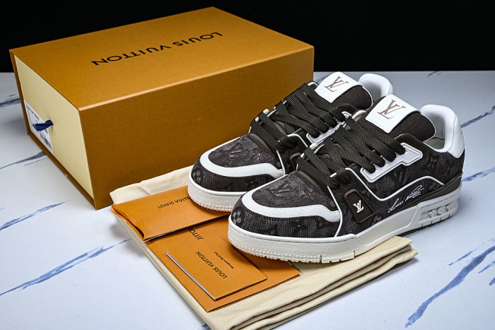 LOW-TOP CASUAL SPORTS SNEAKERS BROWN/WHITE/BROWN