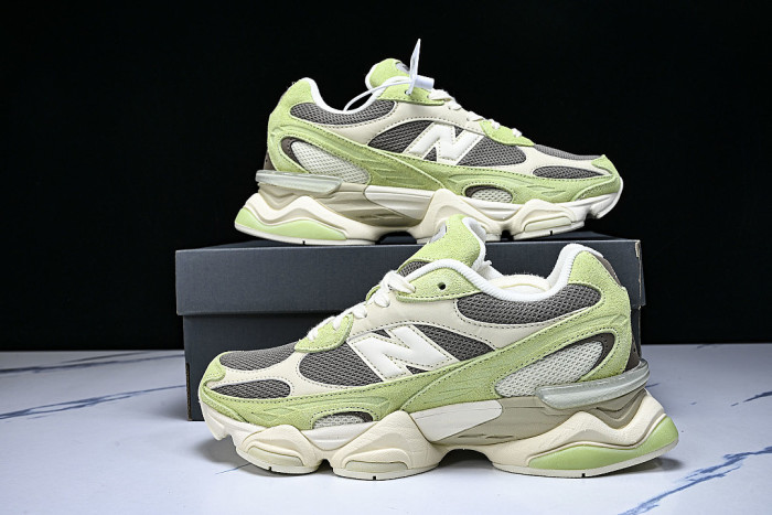 U906028L RETRO CASUAL SPORTS RUNNING SHOES BEIGE/GREEN/GREY