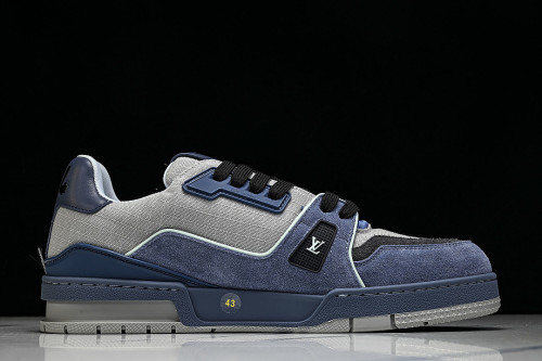 LOW-TOP CASUAL SPORTS SNEAKERS BLUE/GREY/BLACK