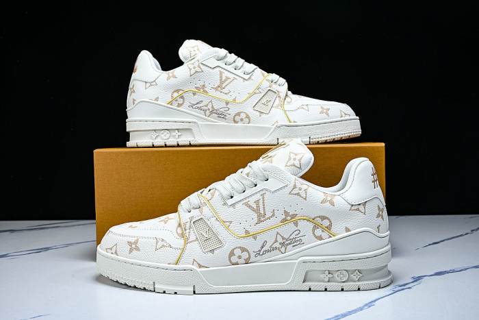 MAN TRAINER LACE UP SPORTS CASUAL SNEAKERS WHITE/PURE WHITE