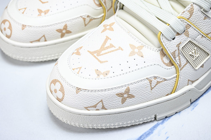 MAN TRAINER LACE UP SPORTS CASUAL SNEAKERS WHITE/PURE WHITE
