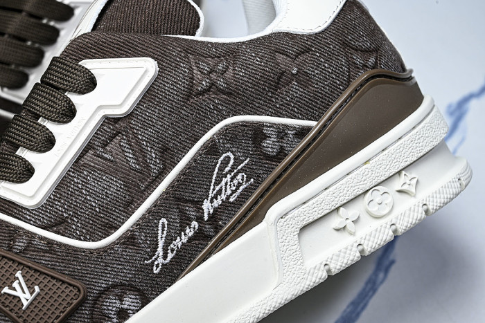 LOW-TOP CASUAL SPORTS SNEAKERS BROWN/WHITE/BROWN