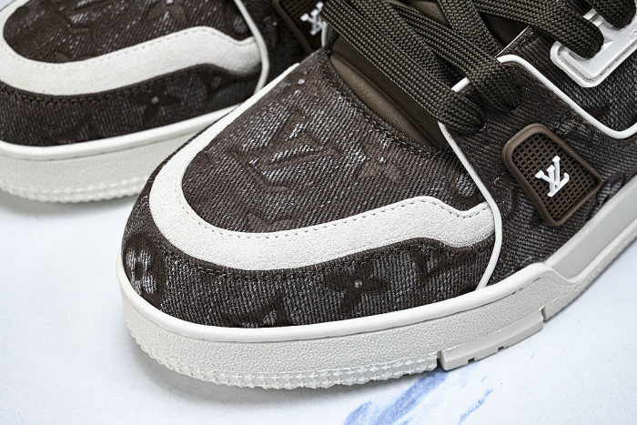 LOW-TOP CASUAL SPORTS SNEAKERS BROWN/WHITE/BROWN
