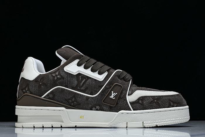 LOW-TOP CASUAL SPORTS SNEAKERS BROWN/WHITE/BROWN