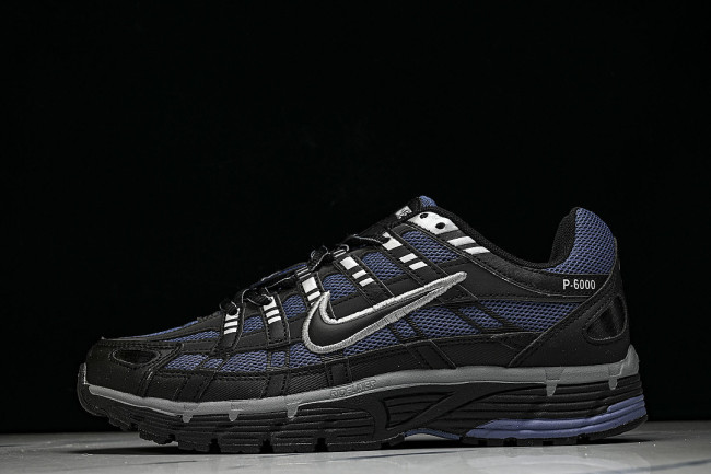 IO0296-491 P-6000 RETRO LOW-TOP CASUAL SHOES DIFFUSED BLUE/COOL GREY/METALLIC SILVER/BLACK