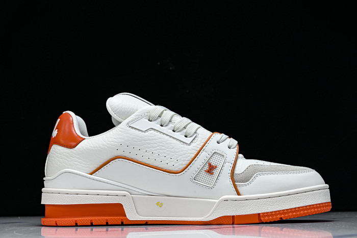 AKRBK MEN'S TRAINER SPORTY LACE UP CASUAL LOW TOP SNEAKERS ORANGE/WHITE