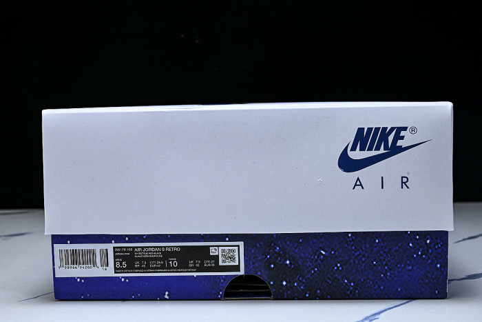 IX6179-100 AIR JORDAN 9 OG AJ9 MEN'S BASKETBALL SHOES FOR CELEBRITIES WHITE/BLACK