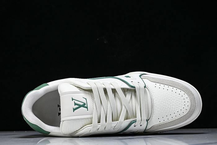 AKRDS MEN'S TRAINER SPORTY LACE UP CASUAL LOW TOP SNEAKERS DARK GREEN/WHITE
