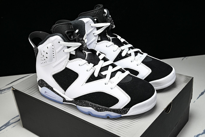 CT8529-108 AIR JORDAN AJ 6 MEN'S BASKETBALL SHOES FOR CELEBRITIES WHITE/BLACK
