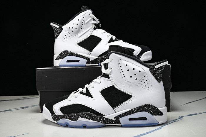 CT8529-108 AIR JORDAN AJ 6 MEN'S BASKETBALL SHOES FOR CELEBRITIES WHITE/BLACK