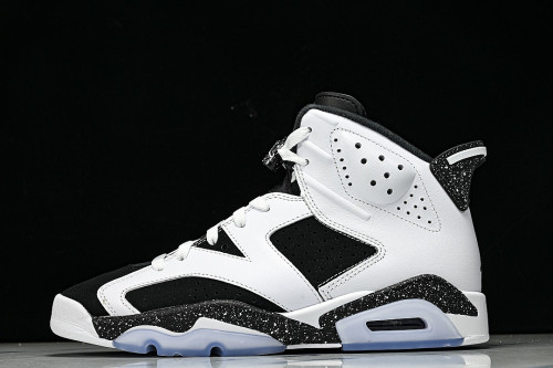 CT8529-108 AIR JORDAN AJ 6 MEN'S BASKETBALL SHOES FOR CELEBRITIES WHITE/BLACK