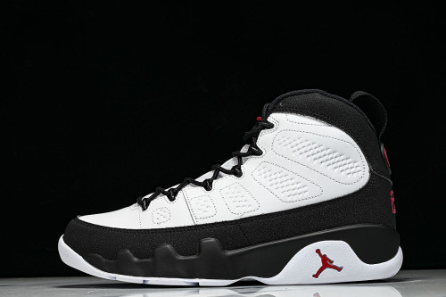 IX6179-100 JORDAN 9 RETRO WHITE/TRUE RED/BLACK