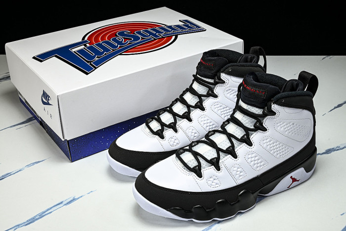 IX6179-100 AIR JORDAN 9 OG AJ9 MEN'S BASKETBALL SHOES FOR CELEBRITIES WHITE/BLACK