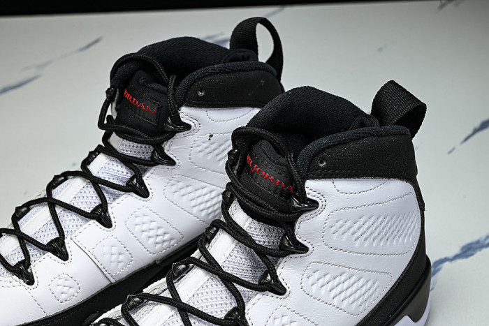 IX6179-100 JORDAN 9 RETRO WHITE/TRUE RED/BLACK