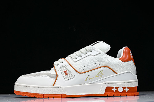 AKRBK MEN'S TRAINER SPORTY LACE UP CASUAL LOW TOP SNEAKERS ORANGE/WHITE