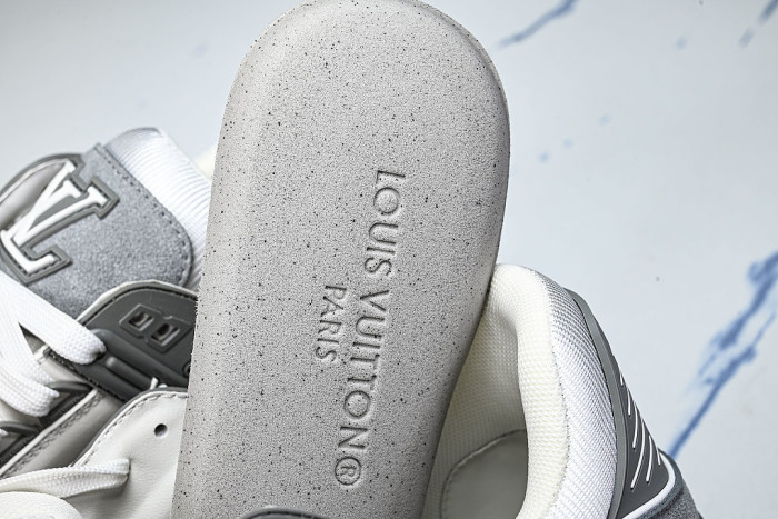 TRAINER LEATHER SPORTS SHOES WHITE/GREY
