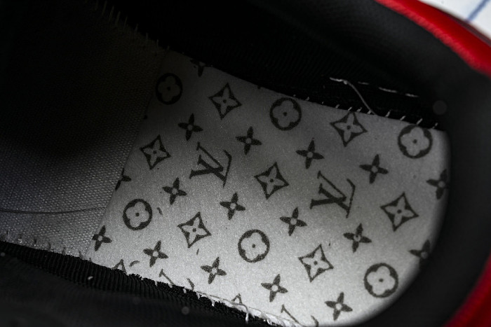 TRAINER LEATHER SPORTS SHOES RED/BLACK/WHITE