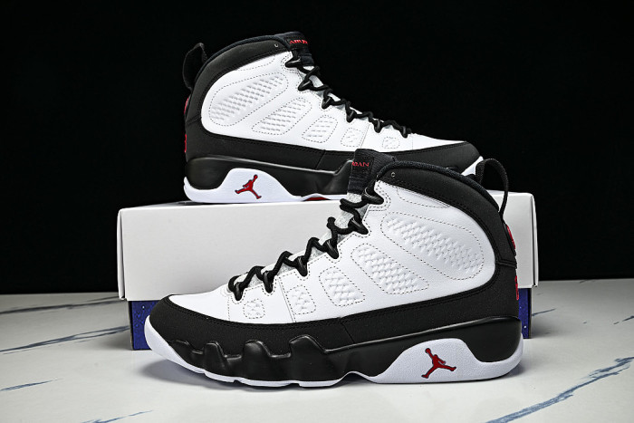 IX6179-100 AIR JORDAN 9 OG AJ9 MEN'S BASKETBALL SHOES FOR CELEBRITIES WHITE/BLACK