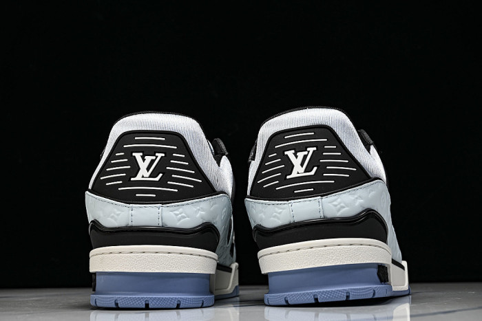TRAINER LEATHER SPORTS SHOES BLUE/BLACK/WHITE