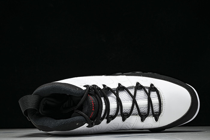IX6179-100 JORDAN 9 RETRO WHITE/TRUE RED/BLACK