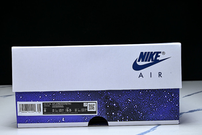IX6179-100 JORDAN 9 RETRO WHITE/TRUE RED/BLACK