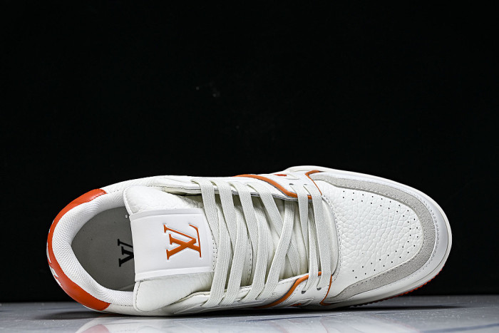 AKRBK MEN'S TRAINER SPORTY LACE UP CASUAL LOW TOP SNEAKERS ORANGE/WHITE