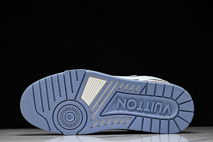 TRAINER LEATHER SPORTS SHOES BLUE/BLACK/WHITE